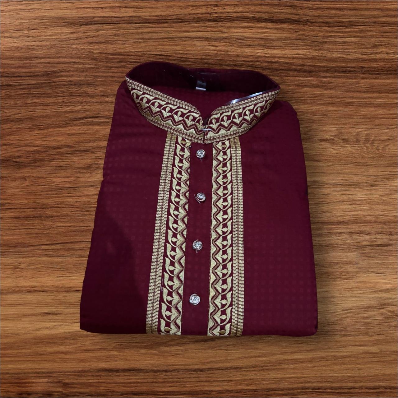 DARK MAROON COLOUR COTTON GENTS KURTA