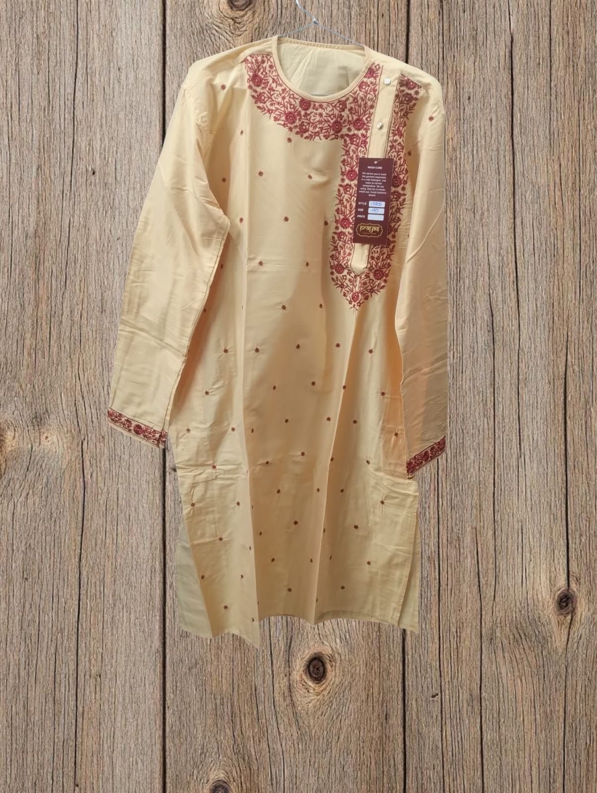 CREAM COLOUR BENGALI KURTA FOR PARTY & FESTIVE WEAR