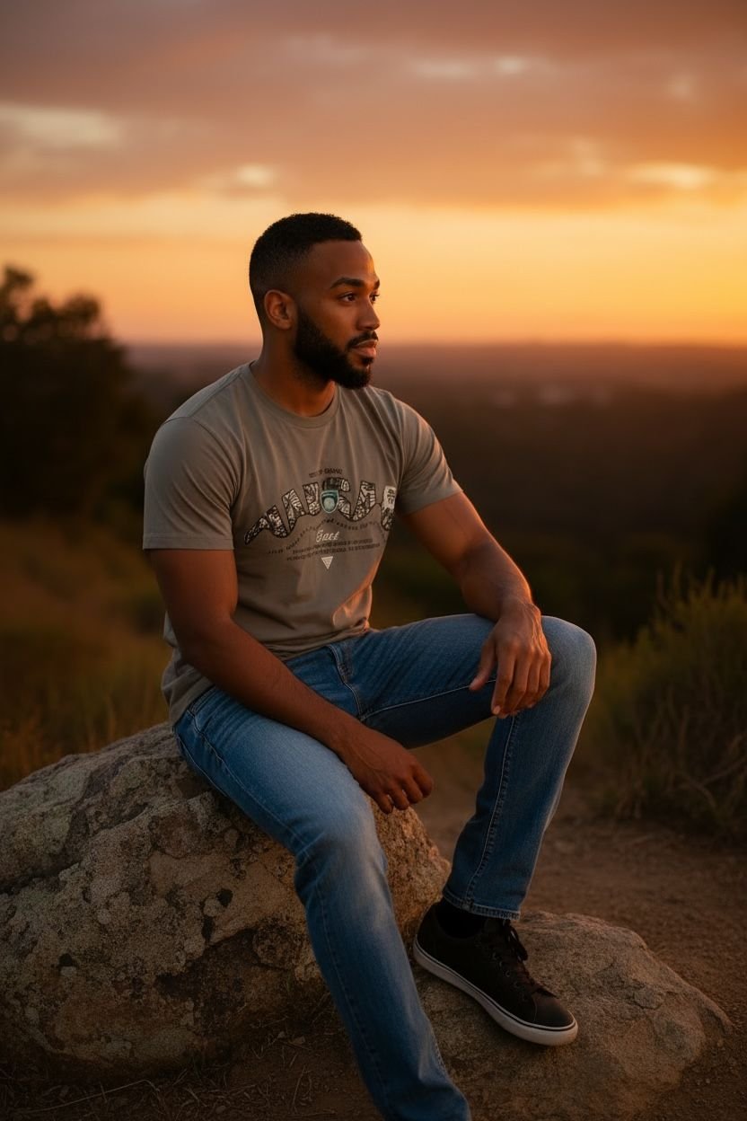 GREY HALF SLEEVE TSHIRT WITH MULTICOLOR PRINT