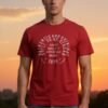 RED MEN'S TSHIRT WITH WHITE PRINT