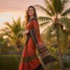 Black Print Multi-color Handloom Saree