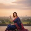 Blue and Pink Handloom Saree