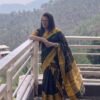 BLACK AND YELLOW HANDLOOM COTTON SAREE